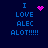 Blue pixelated text on dark blue background with four variations of pink pixel art symbols above the text.