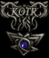A vertical sequence of identical silver and blue icons with ornate scrollwork, each featuring the text "KOTR" above a central gemstone.