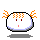 Two pixelated character icons with orange hair-like elements, one with a neutral face and the other with a red circular symbol on its chest, both on gray background.