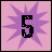 nine pink and purple pixelated with numbers, "HAPPY NEW YEAR!" text in black or white, and "2005" text