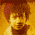 Pixelated image split into two sections: left shows a person with brown hair and yellow-toned background, right displays 'RENT' text on red background.