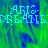 Pixelated cyan text 'ARIS- DREAM' on a green and blue abstract background with visible pixelation.