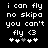Pixelated text and symbols on black background with two identical frames showing 'i can fly no skipa you can't fly <3' and four plus signs below, one grayed in the second frame.