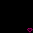 Two pink pixelated heart shapes appear at the bottom of a black background, positioned side-by-side.