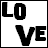 24 showing 'LOVE' text with animated color variations in small dots above the letters