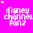 nine identical 'disney channel fanz' text icons on a bright pink background with white stars scattered around