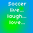 Four identical display pixelated text on a blue-to-green gradient background with no visible motion changes