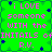 Green background with pink text reading 'i LOVE someone WITH the INITAILS of R.V.' and scattered blue star shapes.