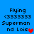 Blue background displays four identical pixelated text blocks with 'Flying <333333 Superman nd Lois' and a heart symbol, two red and two purple.