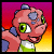 A 4x4 contact sheet of a pixelated Chomby character from Neopets, displayed in various animation frames with the name "CHOMBY" text above or below it against a gradient background.
