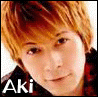 A sequence of cropped and modified images showing a person with light brown hair, some featuring text 'Aki' and star-shaped overlays.