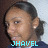 Pixelated close-up of a person with dark hair tied back, wearing a dark blue top, with light blue text reading JHAEL at the bottom.