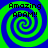 Four identical spiral patterns with blue and green hues, each containing the text "Amazing ADAM!" in black pixelated font.