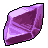 Pixelated purple crystal with gradient shading, sharp edges, and black outline on gray background.