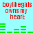 Red text 'boylikegirls owns my heart' on light blue background with green audio waveforms, two identical static frames with no visible motion changes.