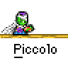 Animated contact sheet of a pixel art character performing water-based actions with blue particle effects on gray background.