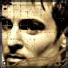 four shows a person's face with varying expressions and angles, framed by decorative borders