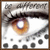A pixelated close-up of a human eye with brown and orange iris hues, dark eyelashes, and white sclera against a light background.