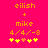 Pixelated orange text and symbols on bright pink background with two identical static frames showing 'eilish + mike 4/4/-8' followed by four yellow stars and one orange star.