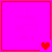 Four pink squares with red borders display pixelated hearts and faint text reading 'i rule dont diss' across them.