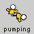 Animated contact sheet of a yellow stick figure pumping motion with white circular elements, displayed in 3x3 grid layout on gray background.