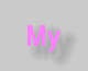 eight 'My' text icons in varying colors on a light gray background, each with subtle shadow effects