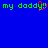 Blue background with green pixelated text 'my dodd' and 'my dodd' flanking a red pixelated heart symbol.