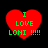 Four red heart-shaped icons with green text reading "I LOVE LONI !!!!" arranged in a on black background