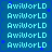Pixelated text repeats across a blue background with scattered blue dots, forming a -like pattern of identical phrases