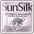 Pixelated static icon featuring "SunSilk" text above a stylized abstract design on a light pink background with gray border.