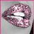 Animated sequence showing a close-up of lips with pink glitter, a diamond, and an eye with rainbow-colored iris.