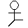 Four pixelated stick figures with circular heads, each in a different pose showing variations in limb positions and angles.