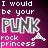 Pixelated text and symbols on a purple-to-pink gradient background with 'PUNK' and 'GARAGE' in large gray letters.