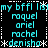 Animated text display showing 'my bfll list' above names with asterisks, repeated in a pattern on black background