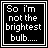 black-and-white pixel art showing text and a lightbulb animation sequence with sequential spark effects