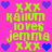 Pixelated text and heart symbols on a bright pink background with green and blue elements.