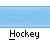 Pixelated hockey-themed icon set with a yellow-clad figure, hockey stick, puck, and goal net on blue and gray backgrounds.