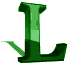 Green 3D letter Ls with gradient shading and small green arrow-like shapes below each, arranged in a on white background