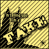 Yellow and black striped background with diagonal lines, large bold text reading "I'm telling you I'm a TAKI!" and small star symbols in four quadrants.