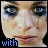 nine pixelated face with blue text reading 'with this I stand alone' over a black background