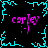 Pixelated cyan and magenta text 'carle' repeated four times on black background with cyan border elements.