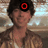 A person in a brown patterned shirt appears in three distinct states: a red circle above the head, a red 'M' symbol on the face, and red text reading 'Jons!!!' over the mouth.
