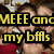 six showing a group photo with yellow text overlays changing across frames, depicting people in red tops and dark hair