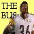 Pixelated static icon with yellow background, black text "THE BUS", and a person in white jersey with number 24.