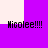 Four identical pixelated text instances of 'Nicolee!!!' arranged in a on a purple and white background