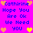 Pixelated text and heart icons on a bright pink background with blue lettering.