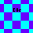 Pixelated blue and purple checkered pattern with four instances of the text "Elle" in black pixel font.
