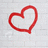 Red heart outline on white brick background, red text "if only it was always" and "this easy to see" in separate sections.
