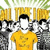 Pixelated static image shows a central figure in yellow shirt with black hair, flanked by two figures in gray suits with white shirts and black ties, all standing beneath large yellow text on a green-and-white background.