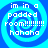 Four identical blue spiral backgrounds with white text reading "im in a padded room!!!!!!!! hahaha" arranged in a